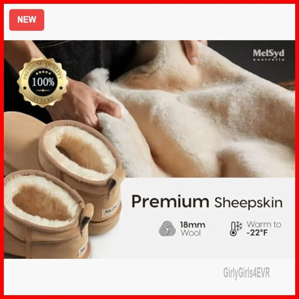 Sheepskin Ankle Boots with Arch Support, Waterproof Suede, -40°F Thermal